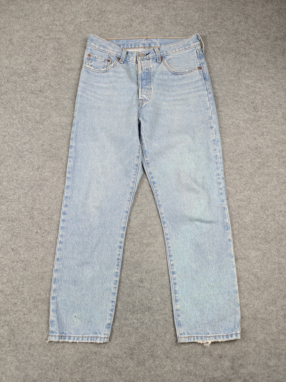 Levi's Jeans Womens 27 Blue Light Wash Straight 501 Button Fly Classic